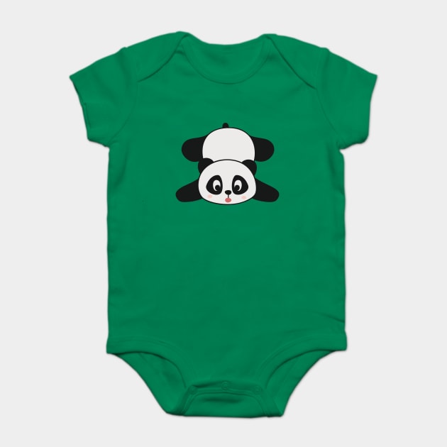 Cute Clumsy Panda Bear Graphic Illustration Baby Bodysuit by New East 